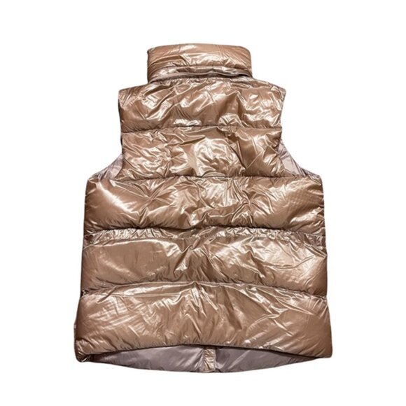 Athleta Sportswear Lofty Down Woman's Puffer Metallic Pink Vest - Picture 8 of 8